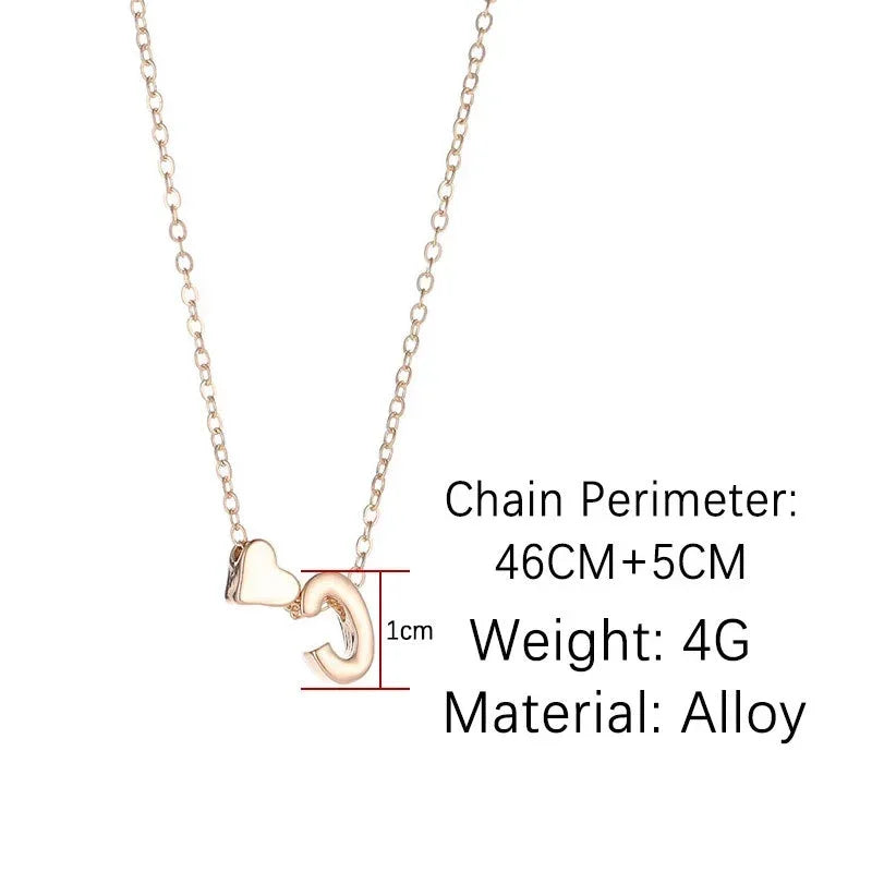 Custom Trendy Letter Pendant Heart Necklace for Women