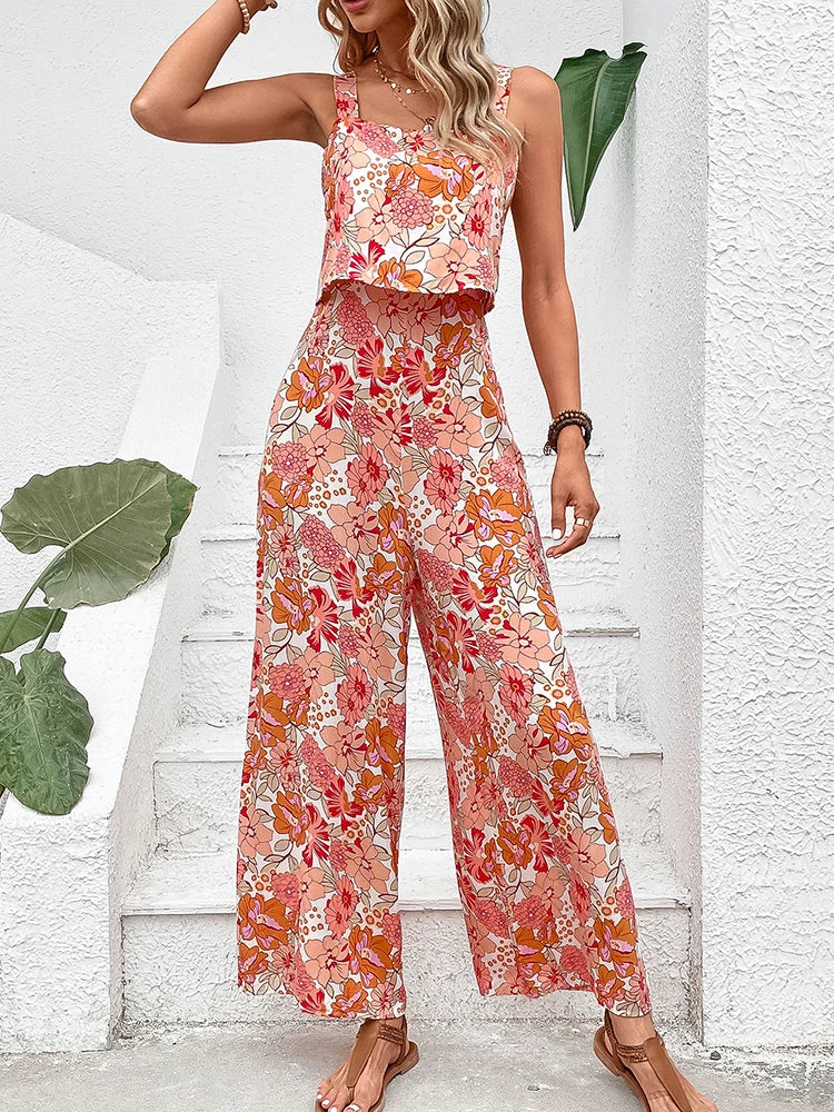 Casual Jumpsuit for Women: Elegant Floral Romper (Summer 2024)