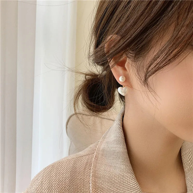 Women's Accessories - Pearl Heart Earrings