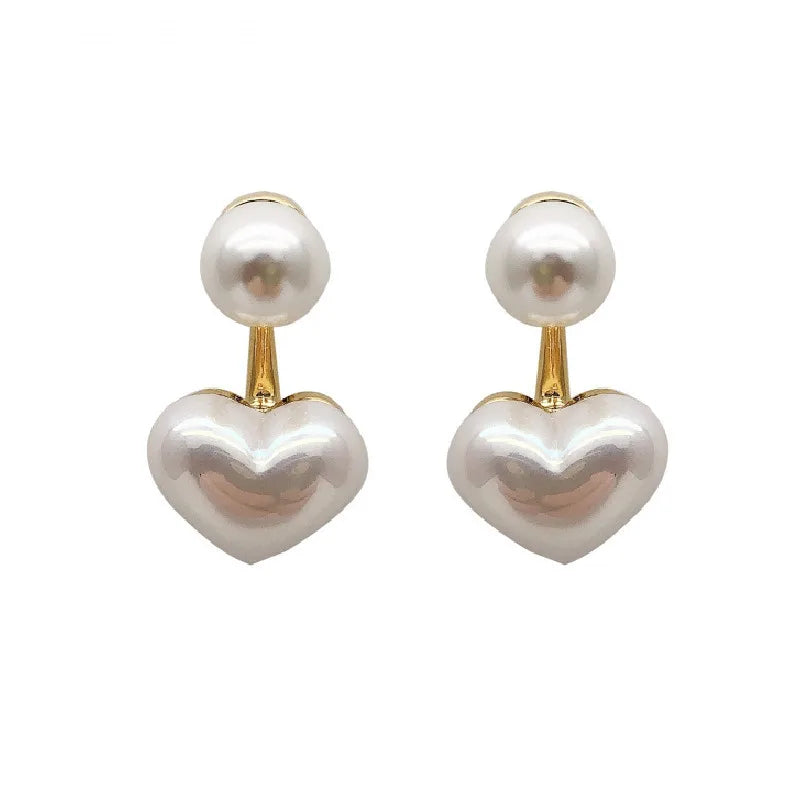Women's Accessories - Pearl Heart Earrings