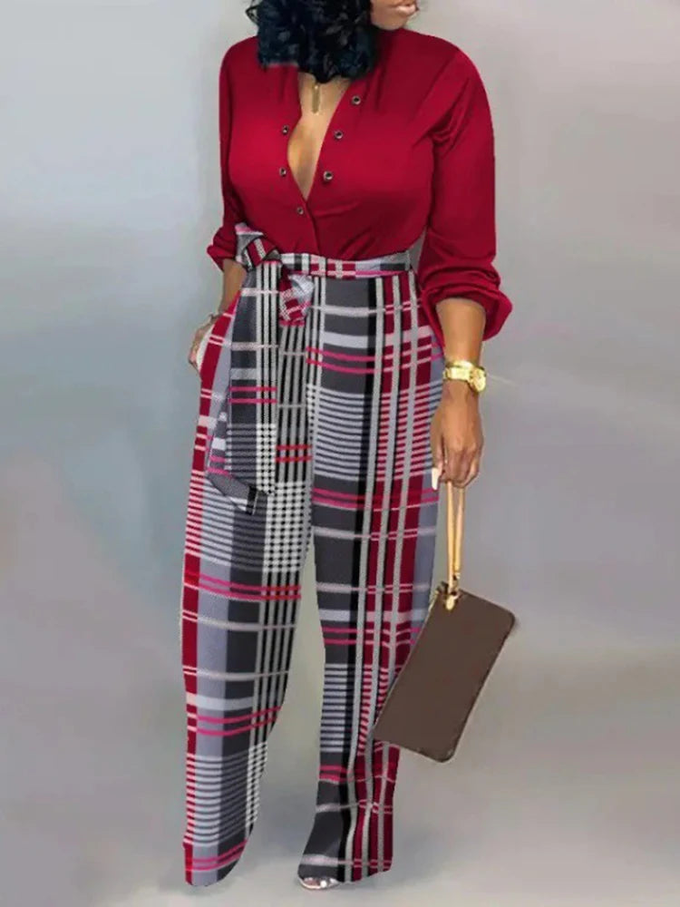 Elegant Women's Jumpsuits 2024: Autumn Long Sleeve Jumpsuit w/ Belt