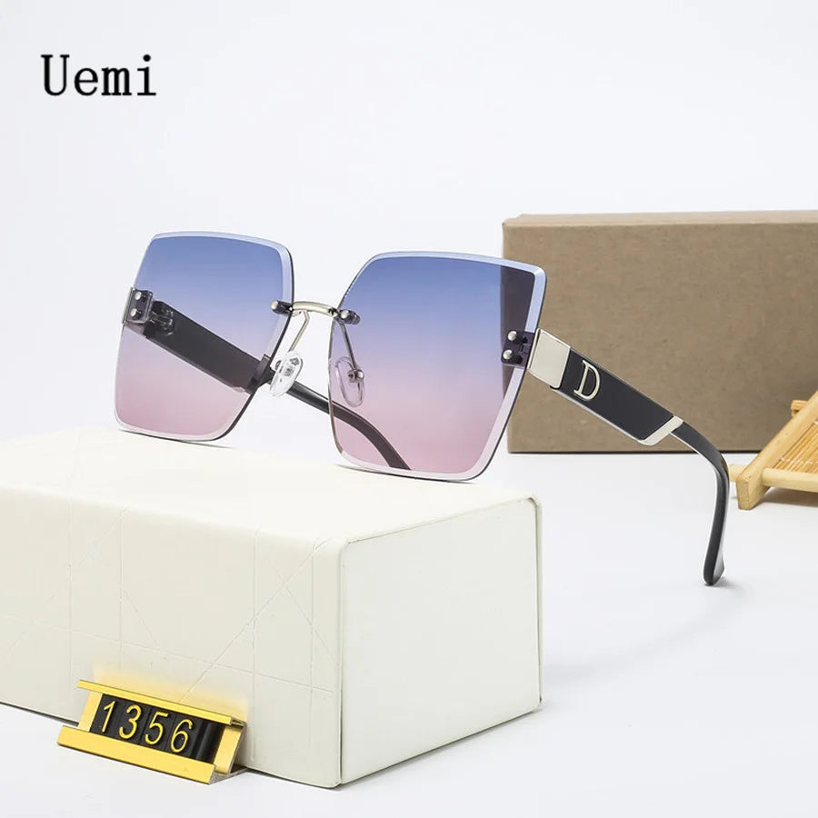 Gafas de sol para mujer: Gafas de montura cuadrada de lujo sin montura