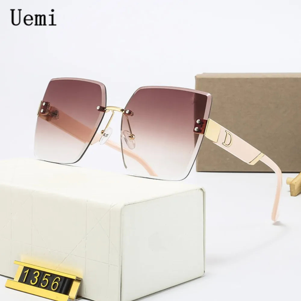 Gafas de sol para mujer: Gafas de montura cuadrada de lujo sin montura