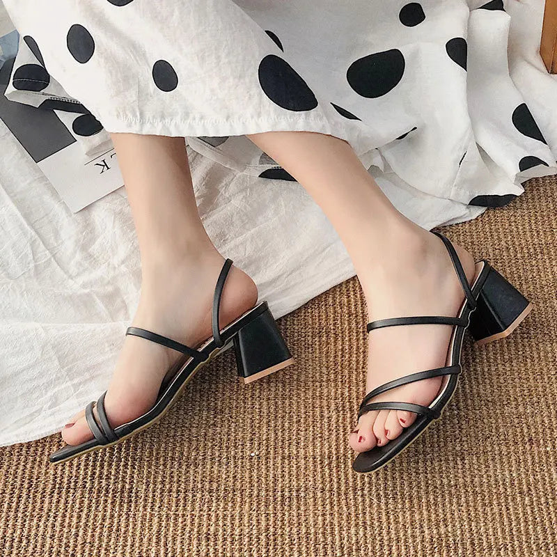 Women's Shoes: High Heel (Square / Open Toe)