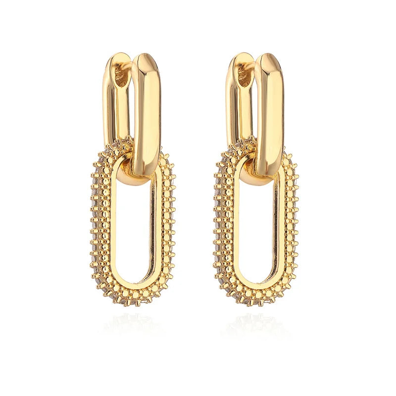 Accesorios de mujer - Pendientes retro de doble aro