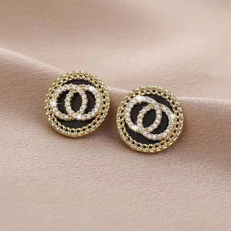 Women's Accessories - Black Round Circle Stud Earrings