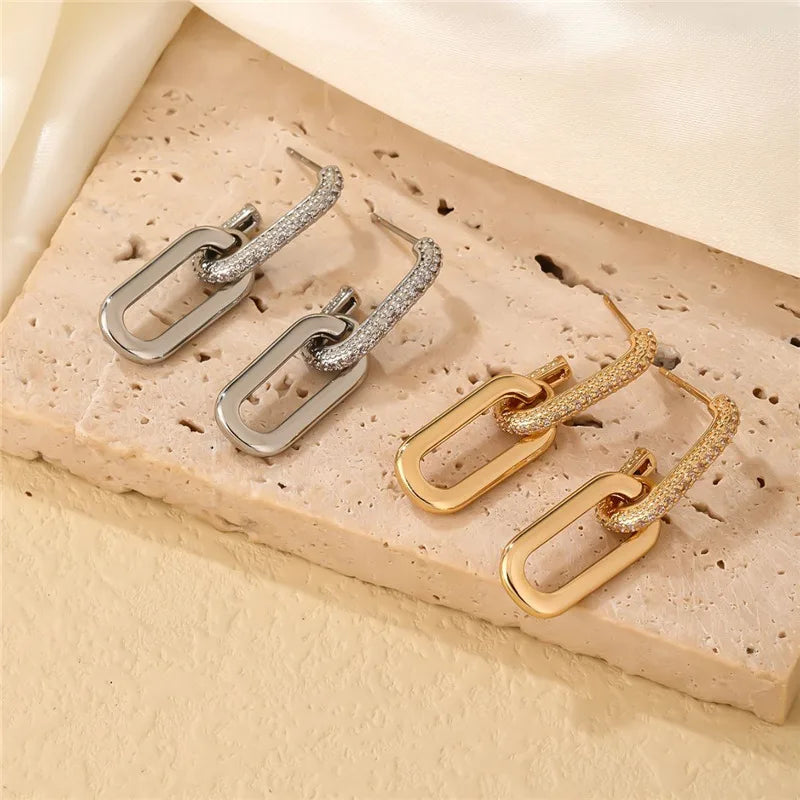 Accesorios de mujer - Pendientes retro de doble aro