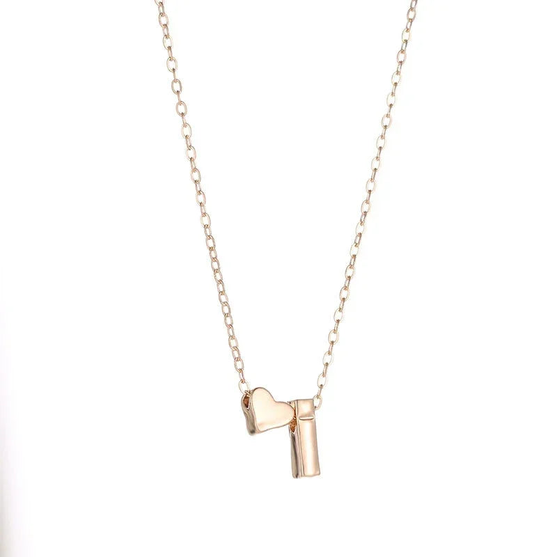Custom Trendy Letter Pendant Heart Necklace for Women