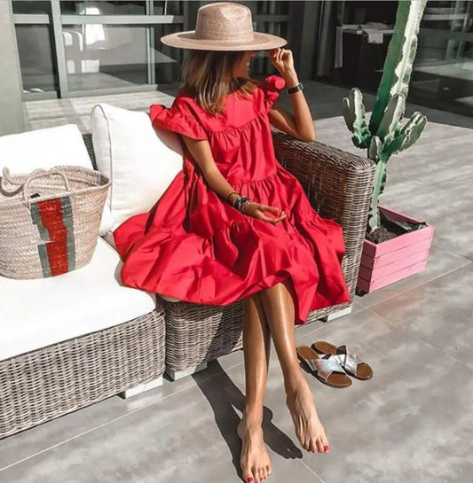 Dresses for Women - Crew Neck Swing Dress