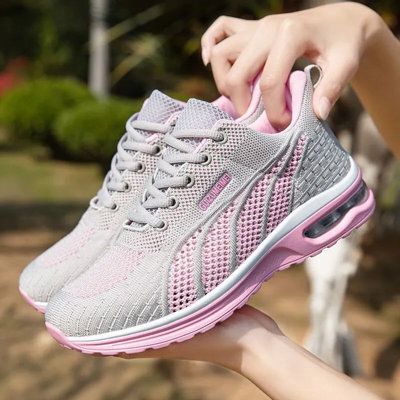 Zapatillas de entrenamiento transpirables con cordones para mujer de alta calidad