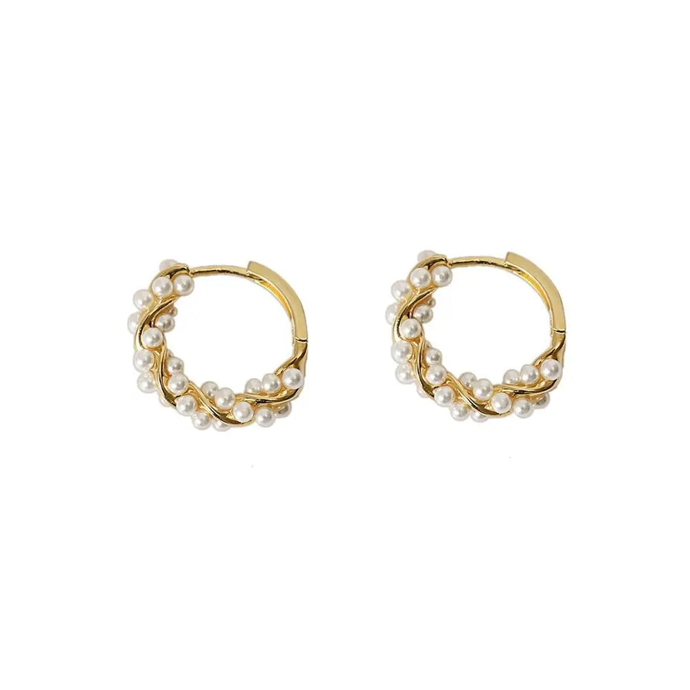 Women's Accessories - Pearl Hoop Earrings