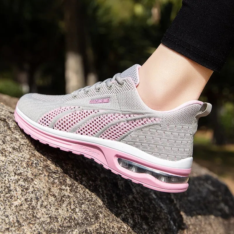 Zapatillas de entrenamiento transpirables con cordones para mujer de alta calidad