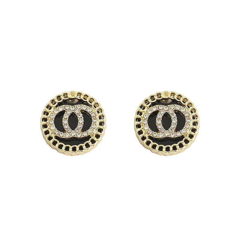 Women's Accessories - Black Round Circle Stud Earrings