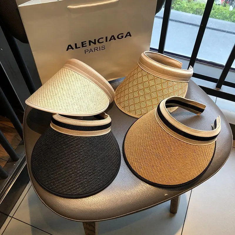 High Quality Summer Straw Visor Beach Hat for Women