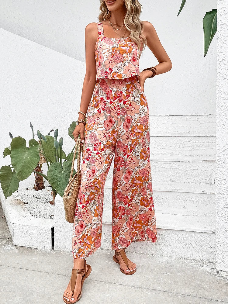 Casual Jumpsuit for Women: Elegant Floral Romper (Summer 2024)