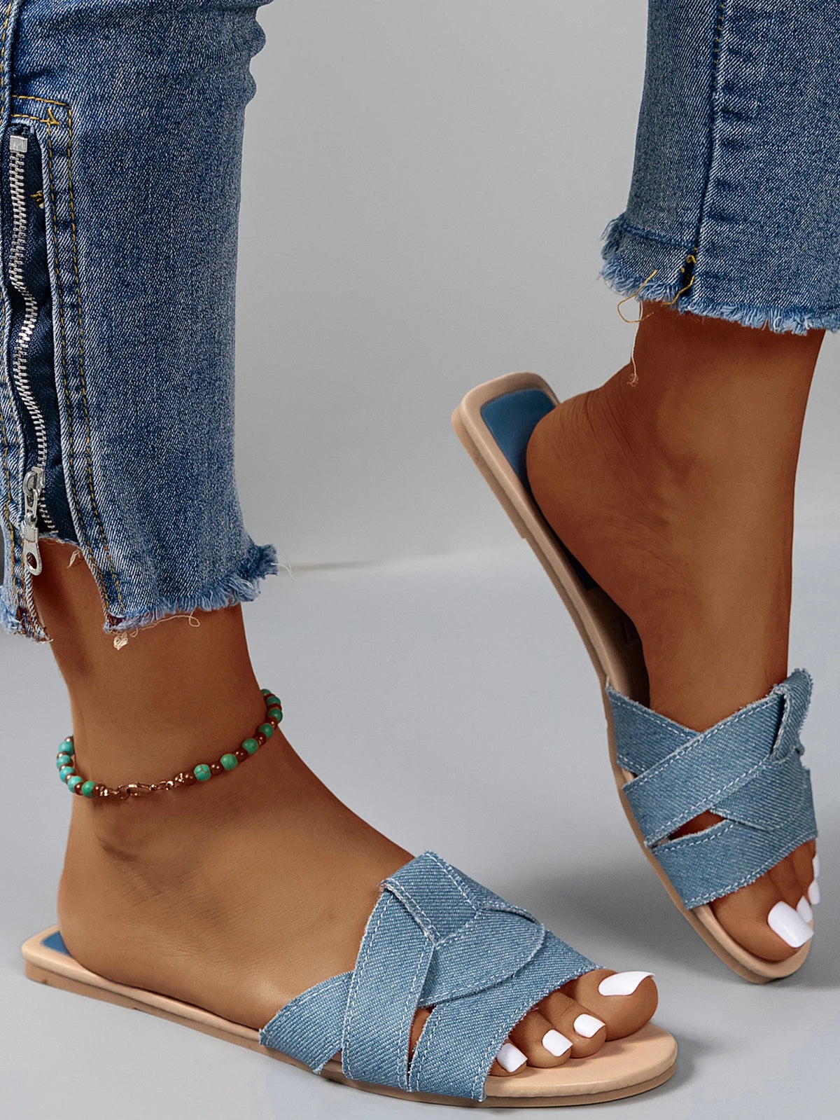 Sandalias de verano de lujo para mujer (planas) 2024