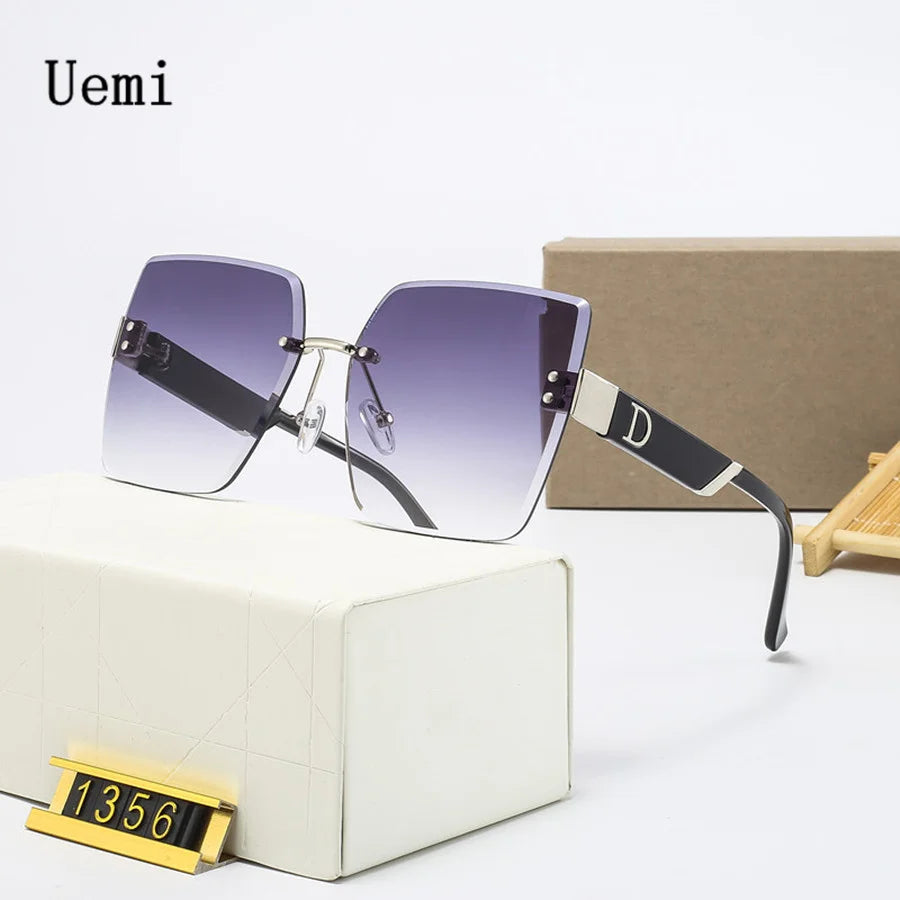 Gafas de sol para mujer: Gafas de montura cuadrada de lujo sin montura