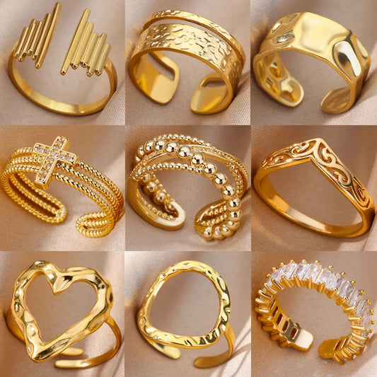 Aesthetic Stainless Steel Rings for Women