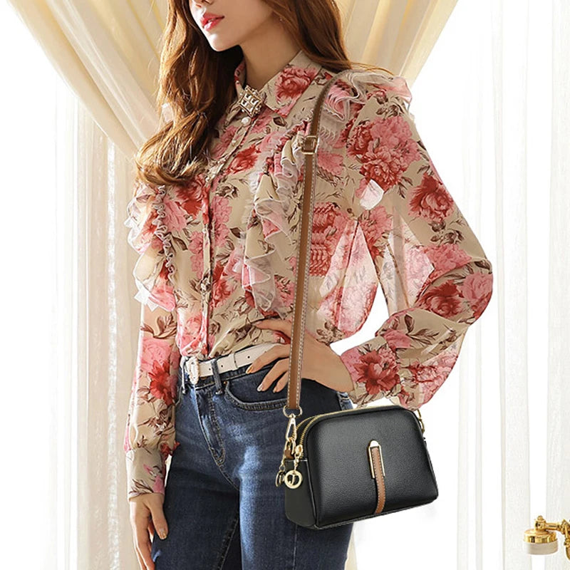 Women's Handbag: Leather Crossbody Bag