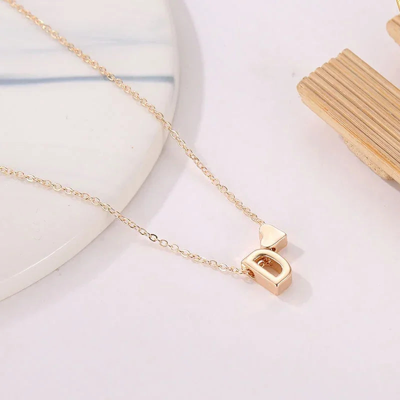 Custom Trendy Letter Pendant Heart Necklace for Women