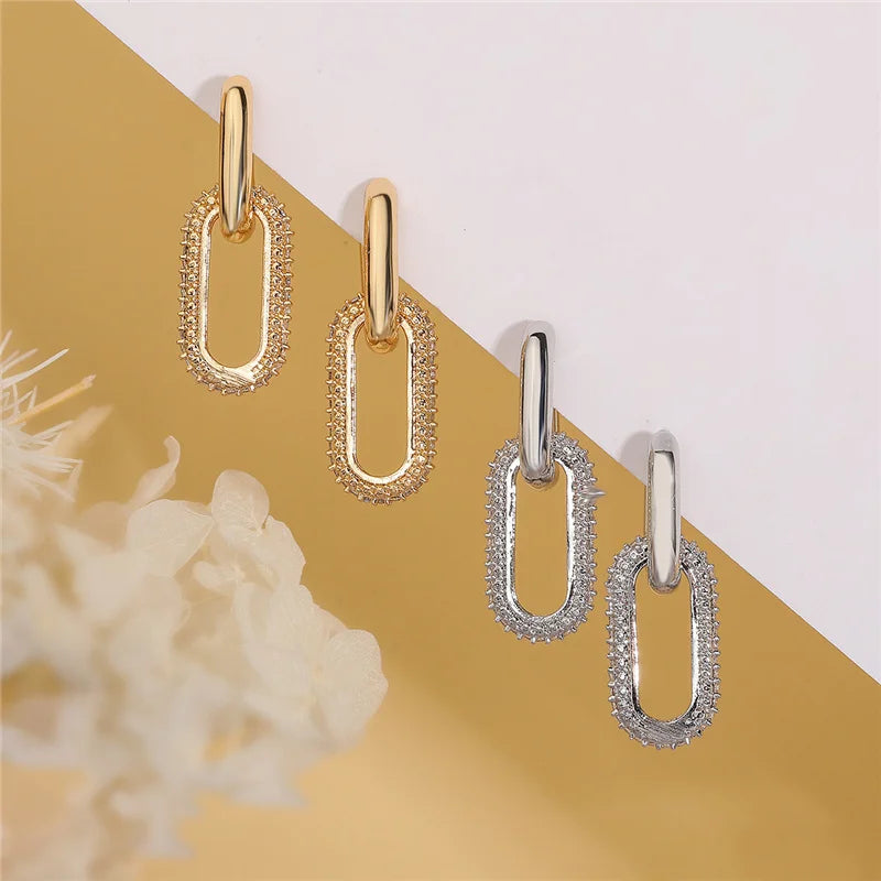 Accesorios de mujer - Pendientes retro de doble aro